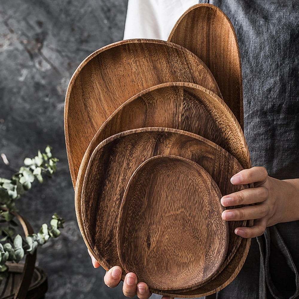 Rustic Charm - Oval Acacia Serving Tray Set