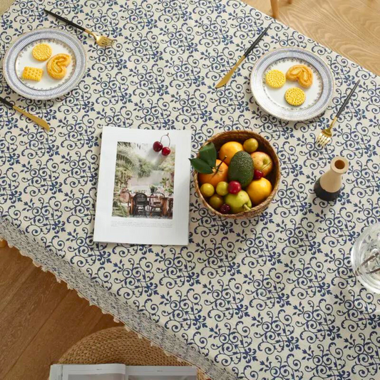 Cottage-Inspired Patterned Tablecloth