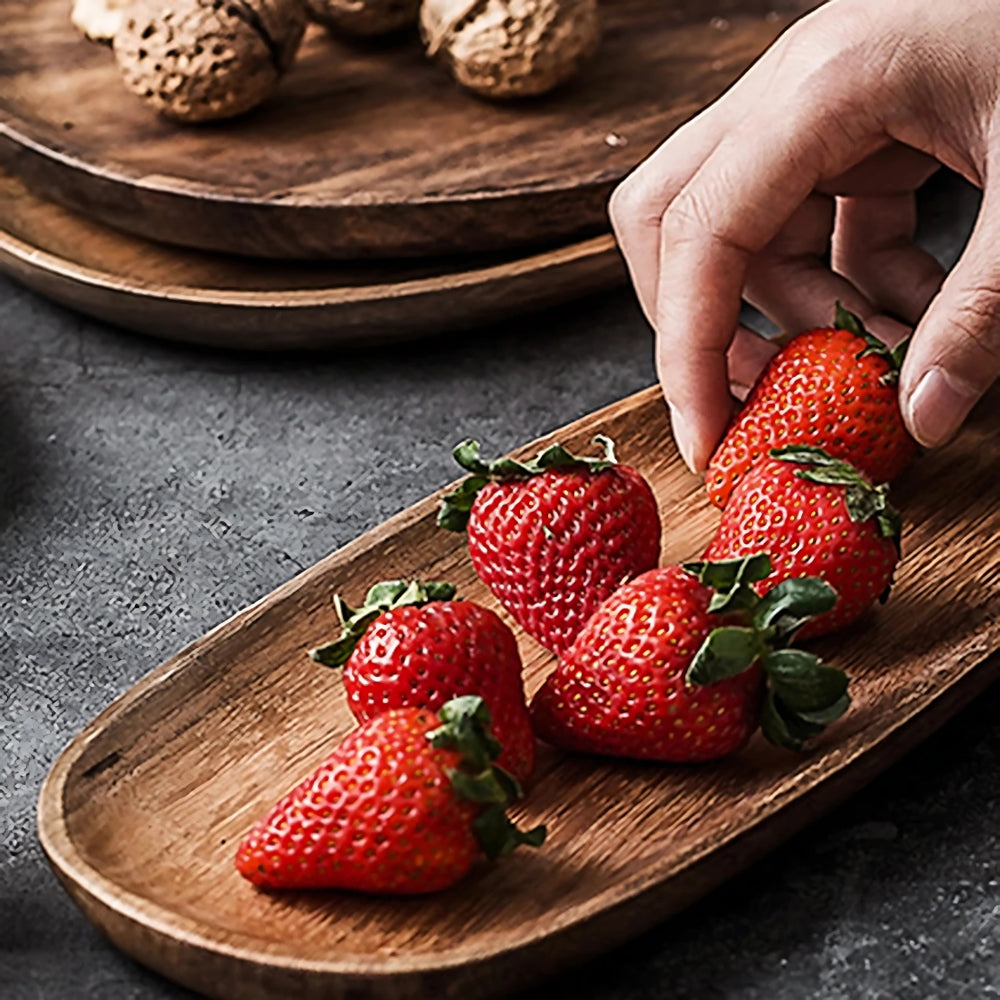 Rustic Charm - Oval Acacia Serving Tray Set