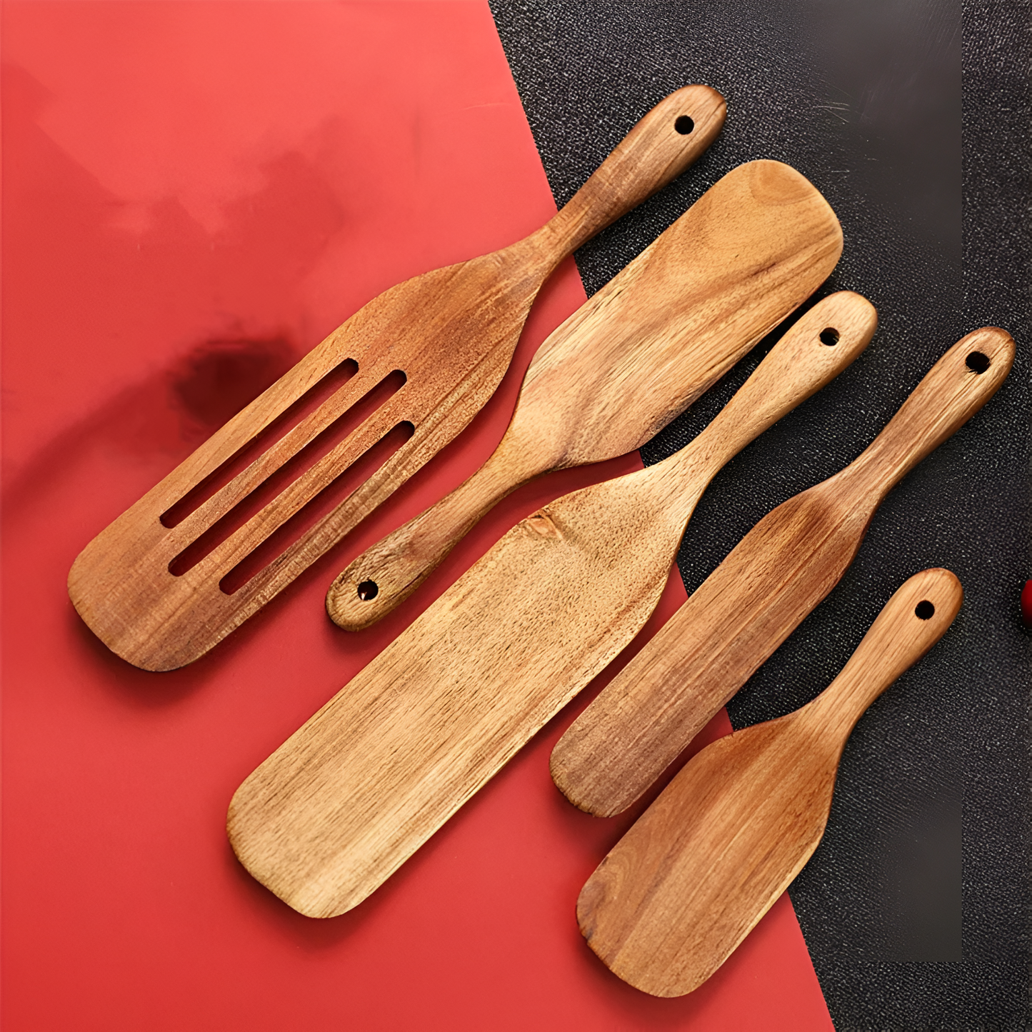 Teak Non-Stick Spatula Utensil Set